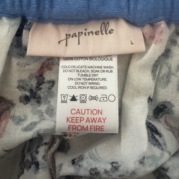 NEW Papinelle Harper Cozy Full Length PJ Set Womens L Organic Cotton Pajamas NWT - Picture 8 of 16